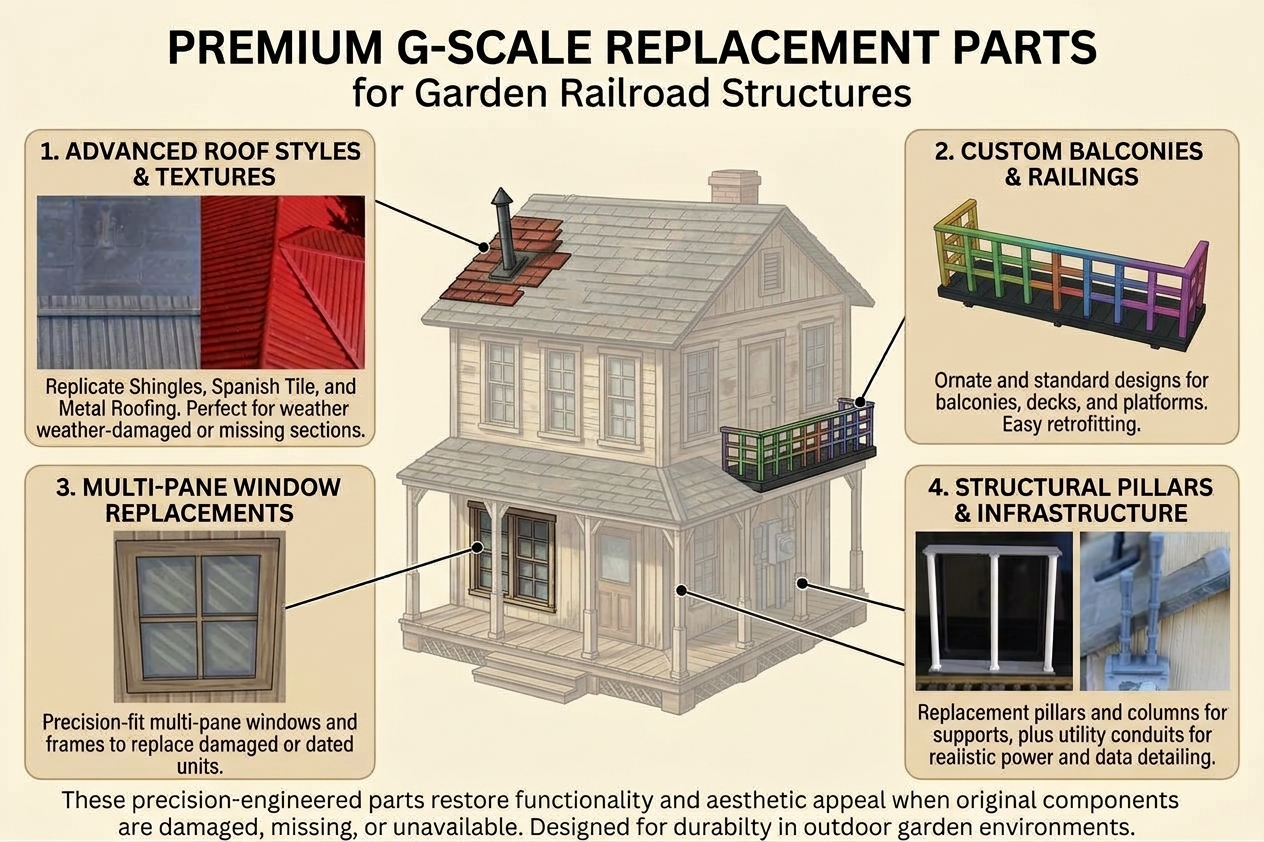 G Scale 3D printed replacement parts