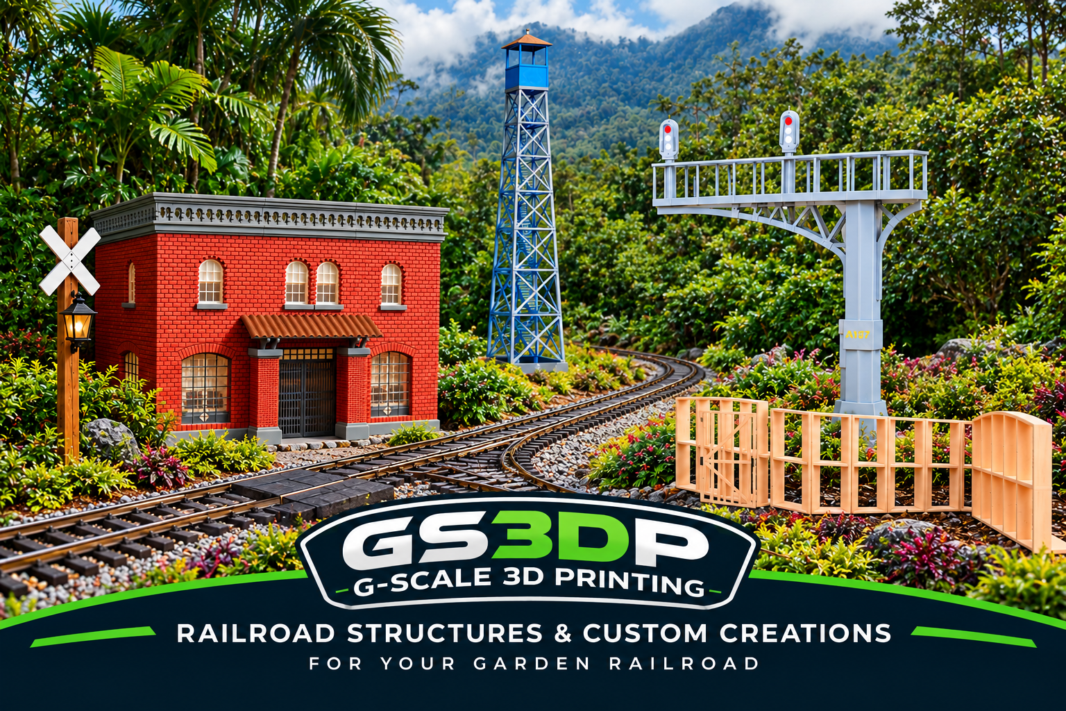 G Scale 3D printed buildings and structures